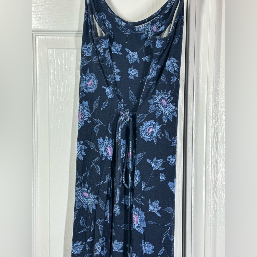 Crave Designs Love Open Back Blue Spaghetti Strap Dress floral design - Small
